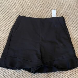 ZARA black shorts with ruffle on the bottom